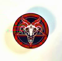 Image 1 of Large Beautifully Made Red Baphomet Pentagram Symbol Enamel Pin 