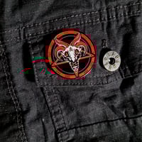 Image 4 of Large Beautifully Made Red Baphomet Pentagram Symbol Enamel Pin 