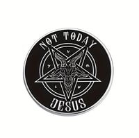 Image 1 of Not Today Jesus Pentagram Enamel Pin