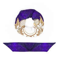 Image 5 of Golden Purple Pansy Hair Scrunchie