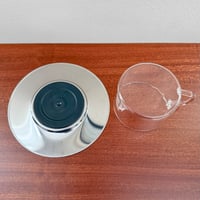 Image 4 of Signe Persson-Melin Boda Nova Glass Coffee Cup with Steel Saucer