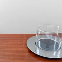 Image 2 of Signe Persson-Melin Boda Nova Glass Tea Cup with Steel Saucer