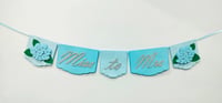 Image 3 of Blue Hydrangea Bridal Shower Party Banner Party Flag. Miss To Mrs Party Decor. Bride To Be