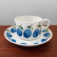 Image 1 of Gustavsberg Prunus Large Chocolate Cup with Saucer