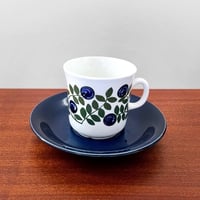 Image 1 of Upsala-Ekeby/Gefle Blåbär Coffee Cup with Saucer