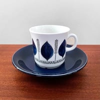 Image 1 of Upsala-Ekeby/Gefle Groblad Blue Coffee Cup with Saucer