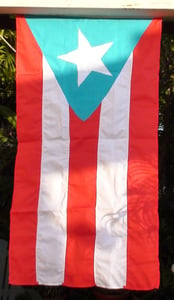 Image of Bandera de Puerto Rico 36"x20" -Azul cielo - *HECHA A MANO*
