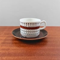 Image 1 of Upsala-Ekeby/Gefle Smide Brown Coffee Cup with Saucer