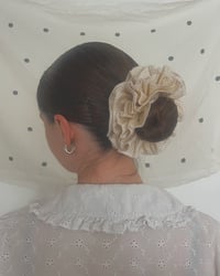 Image 1 of Polka Dot Ruffle Scrunchie #1