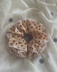 Image 2 of Polka Dot Ruffle Scrunchie #6