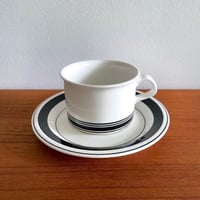 Image 1 of Arabia Finland Faenza Black Tea Cup with Saucer