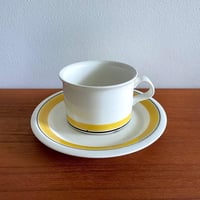 Image 1 of Arabia Finland Faenza Yellow Tea Cup with Saucer