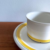 Image 2 of Arabia Finland Faenza Yellow Tea Cup with Saucer