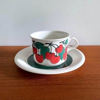 Image 1 of Arabia Finland Kirsikka Tea Cup with Saucer