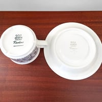 Image 4 of Arabia Finland Krokus Black and White Tea Cup with Saucer