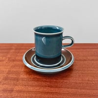 Image 1 of Arabia Finland Meri Coffee Cup with Saucer