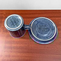 Image 4 of Arabia Finland Kosmos Blue Coffee Cup Trio Set