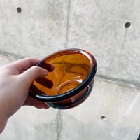 Image 2 of Kaj Franck Luna Amber Glass Dessert Bowls and Plate