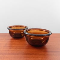 Image 1 of Kaj Franck Luna Amber Glass Dessert Bowls
