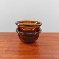 Image 2 of Kaj Franck Luna Amber Glass Dessert Bowls