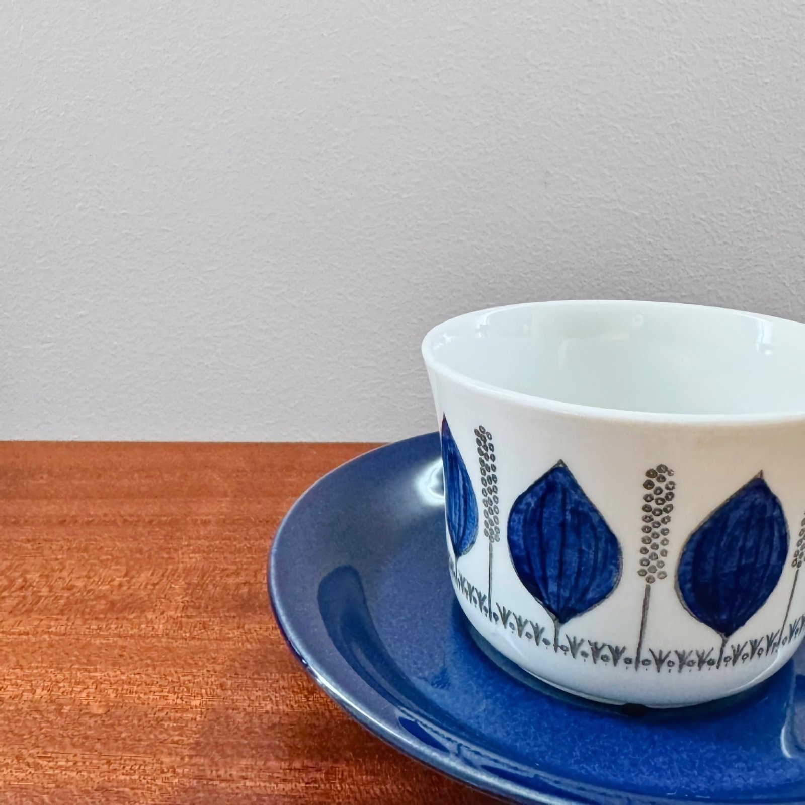 Upsala-Ekeby/Gefle Groblad Blue Tea Cup with Saucer | Nordic Wares