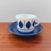 Image 1 of Upsala-Ekeby/Gefle Groblad Blue Tea Cup with Saucer
