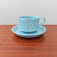 Image 1 of Quistgaard Cordial Palet Turquoise Tea Cup with Saucer