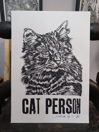 Cat Person Linocut Print