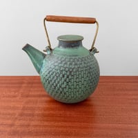 Image 1 of Stig Lindberg Gustavsberg Turquoise Stoneware Teapot