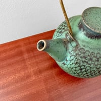 Image 3 of Stig Lindberg Gustavsberg Turquoise Stoneware Teapot