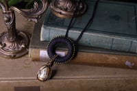 Image 3 of Black hemp dendritic jasper necklace -XS