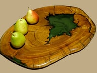 Image 3 of Live Edge Charcuterie Board with Glowing Resin 