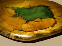 Image 1 of Live Edge Charcuterie Board with Glowing Resin 
