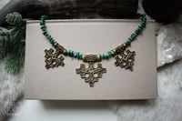 Image 1 of Hiddensee Collier (Brass & Malachite)