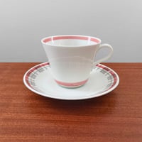 Image 1 of Rörstrand Red Fiesta Tea Cup with Saucer
