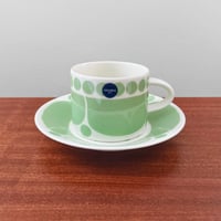 Image 1 of Arabia Finland Sunnuntai Green Tea Cup with Saucer