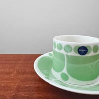 Image 2 of Arabia Finland Sunnuntai Green Tea Cup with Saucer