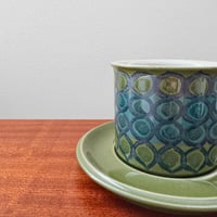 Image 2 of Arabia Finland Hilkka-Liisa Ahola Large Green Mug with Saucer