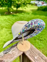 Image 1 of Rainbow Leopard Rhinestone Cowboy Hat