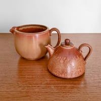 Image 2 of Gunnar Nylund Rörstrand Light Brown Stoneware Double Teapot