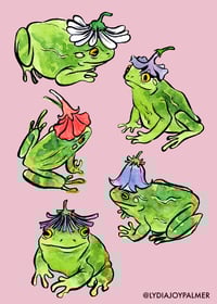 Image 2 of Flower Frogs Sticker Sheet