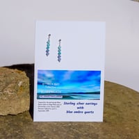 Image 3 of Sterling Silver Earrings with Blue Ombre Quartz – Ettrick Bay Collection