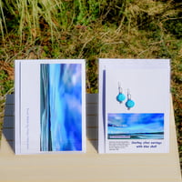 Image 4 of Sterling Silver Earrings with Blue Shell Coins – Ettrick Bay Collection