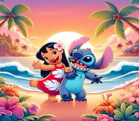 Image 1 of LILO Stitch Beach Sunset