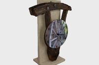 Image 1 of Vintage Country Wagon Wheel Clock, Authentic Weathered Wood, #599