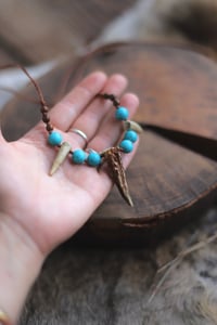 Image 2 of Collana con Punte di Corno -capriolo e turchese-