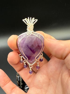 Amethyst Teardrop Dangle Pendant