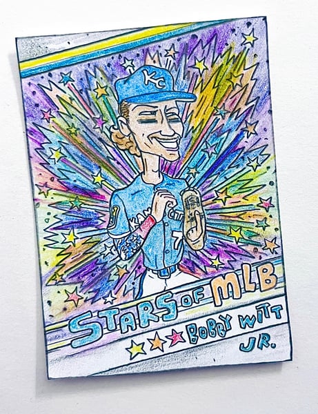 Image of Original pencil artwork—Bobby Witt Jr (Stars of MLB)