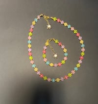 Image 5 of Frosted Rainbow Necklace and Bracelet Set