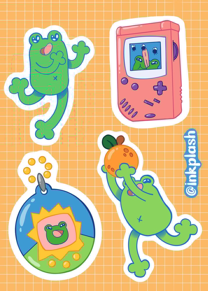 Image of Retro Frog Sticker Sheet